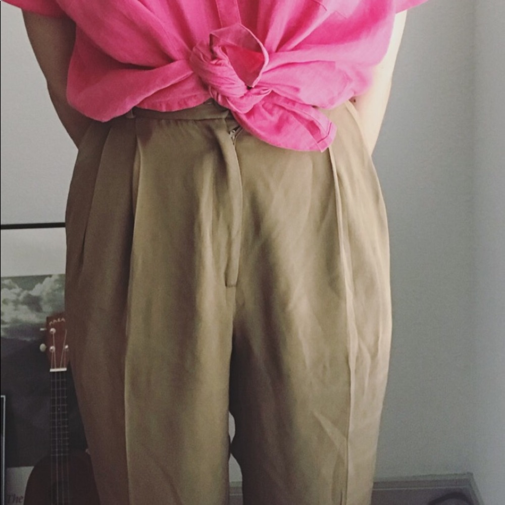 Vintage Silk High Waisted Pants